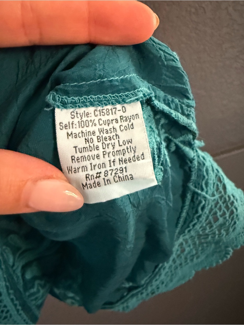 JOHNNY WAS • Embroidered Teal emerald Bohemian Tunic Top - Small - Picture 4 of 5
